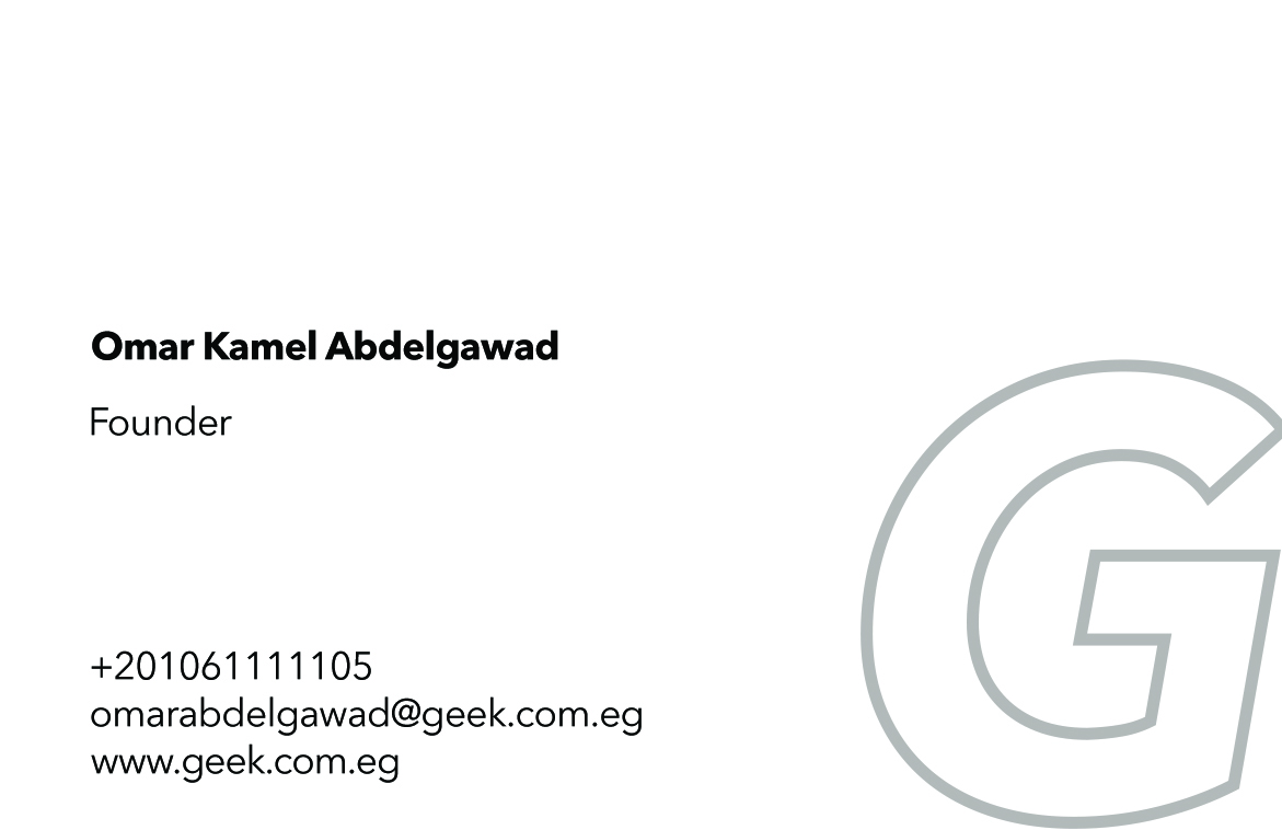 GEEK business card front